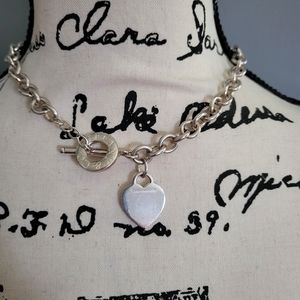 Tiffany & Co Sterling Silver Heart Tag Toggle Necklace